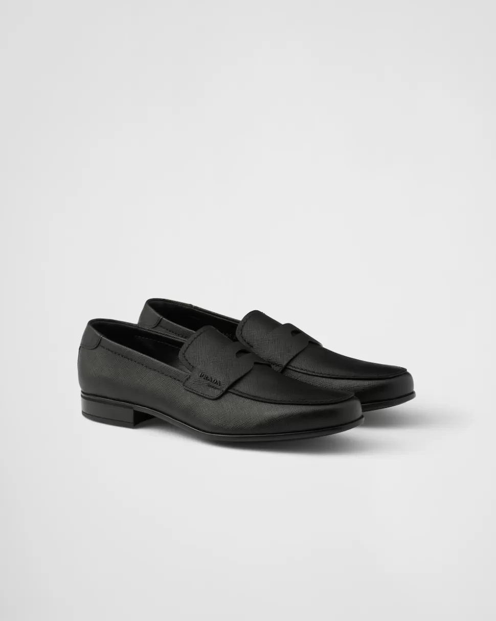 Best Prada Loafers Aus Saffiano Leder Schwarz