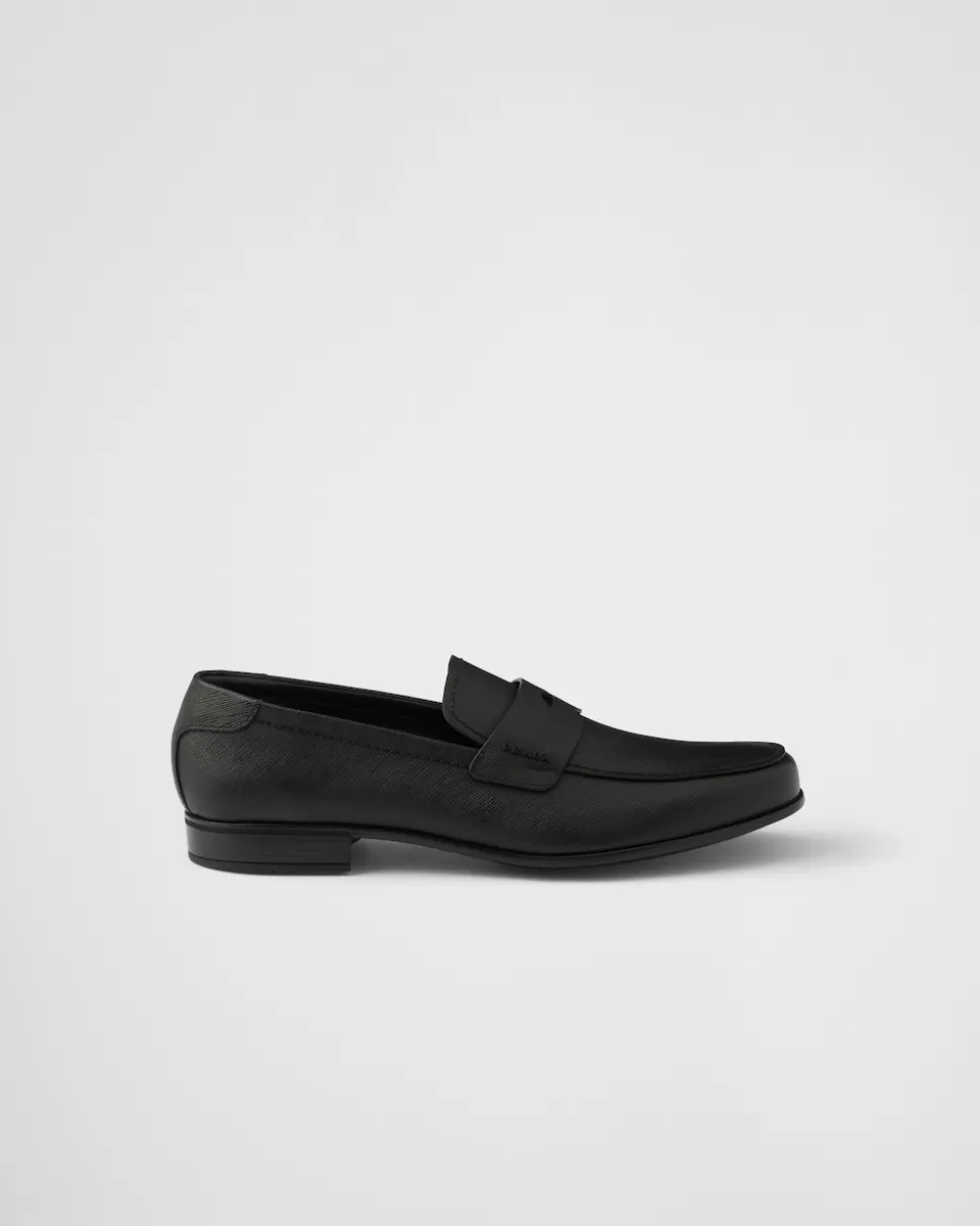 Best Prada Loafers Aus Saffiano Leder Schwarz