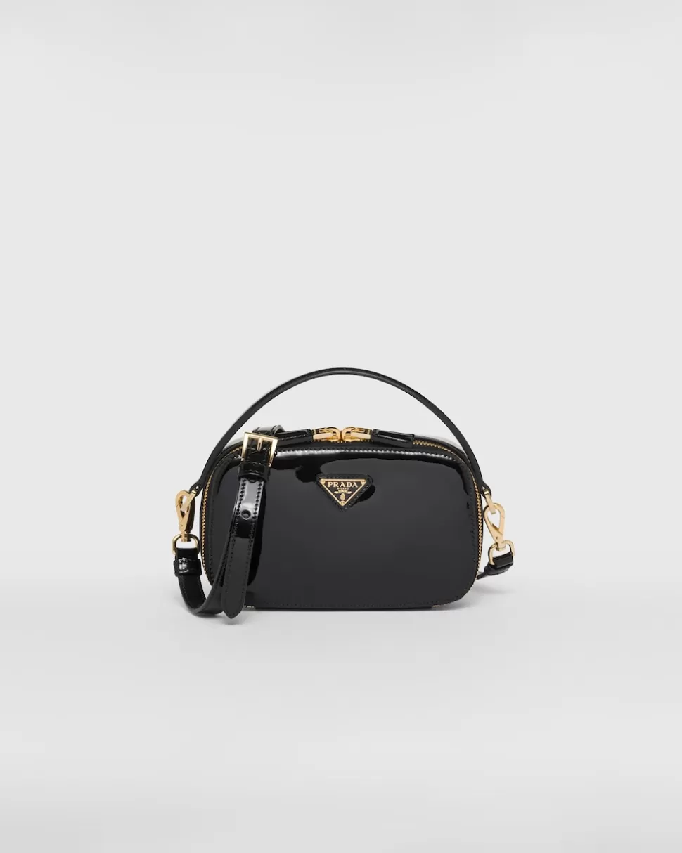 Best Prada Mini Bag Aus Lackleder Elfenbein