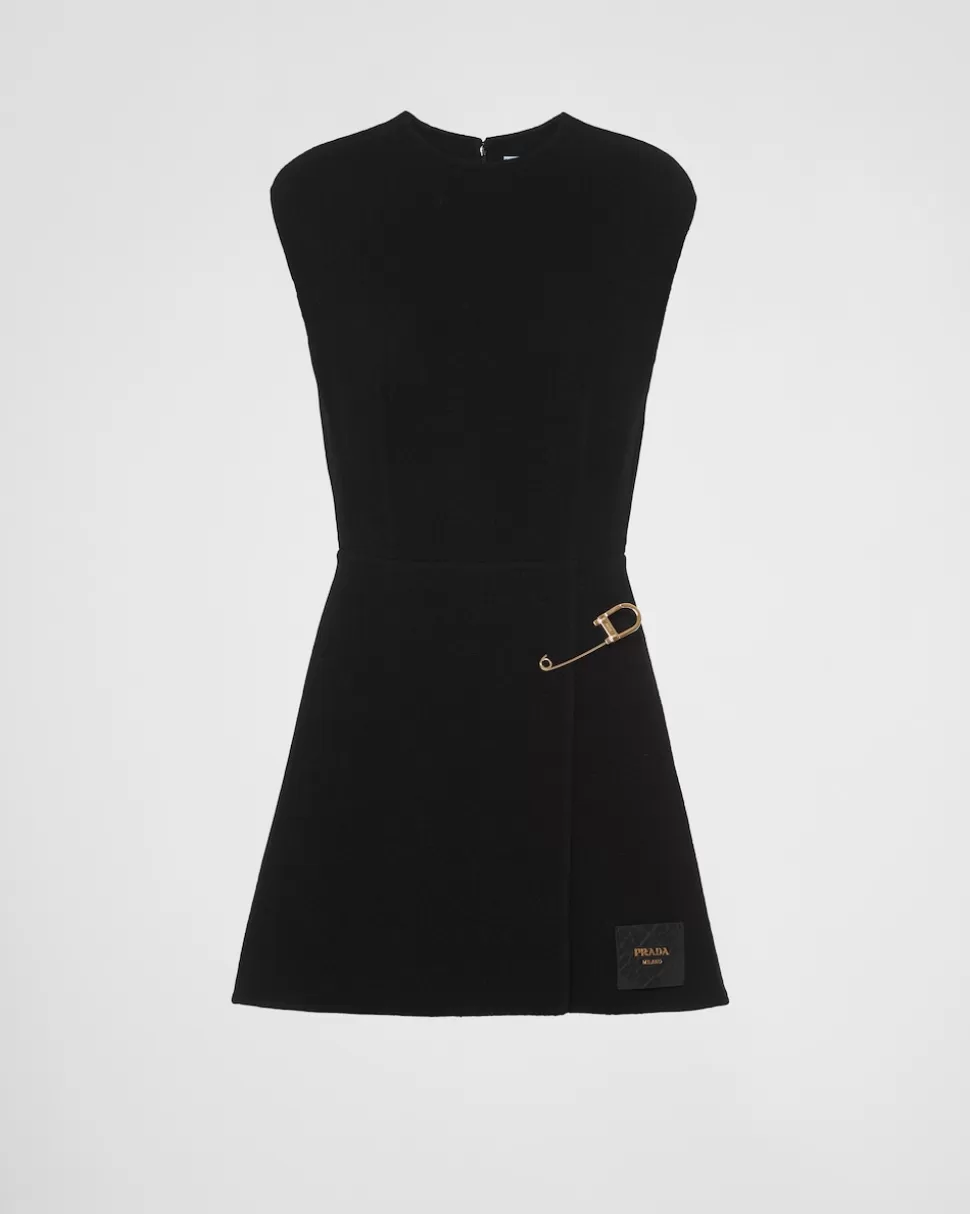 Store Prada Minikleid Aus Gewaschenem Twill Schwarz