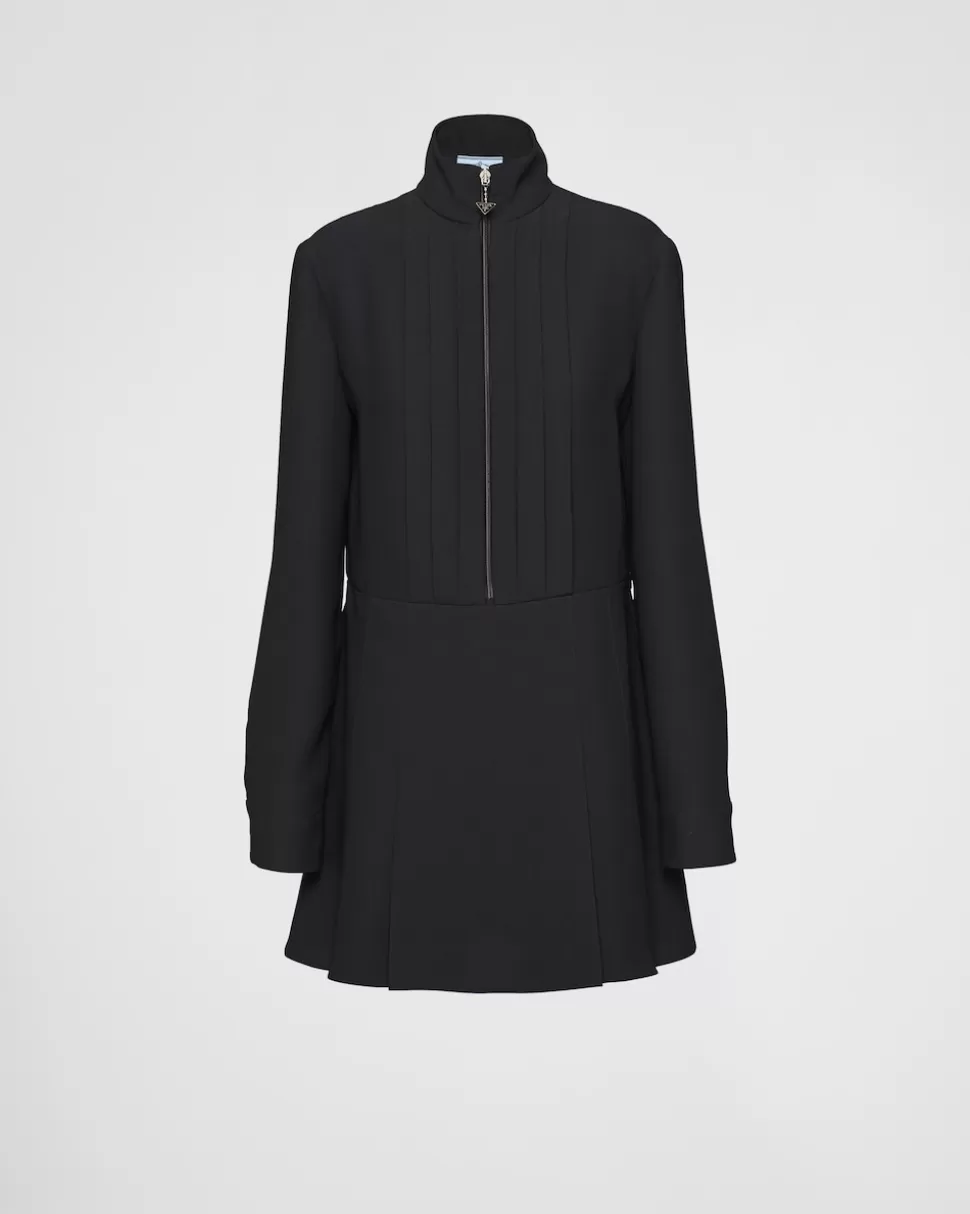 Sale Prada Minikleid Aus Satin-sablé Schwarz