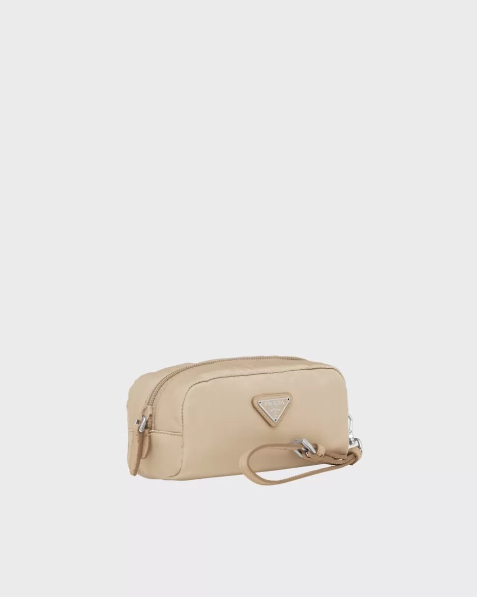 Best Sale Prada Necessaire Aus Re-nylon Wüstenbeige