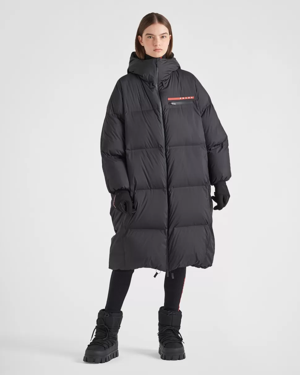 Best Prada Oversize-daunenmantel Aus Technischem Re-nylon Schwarz