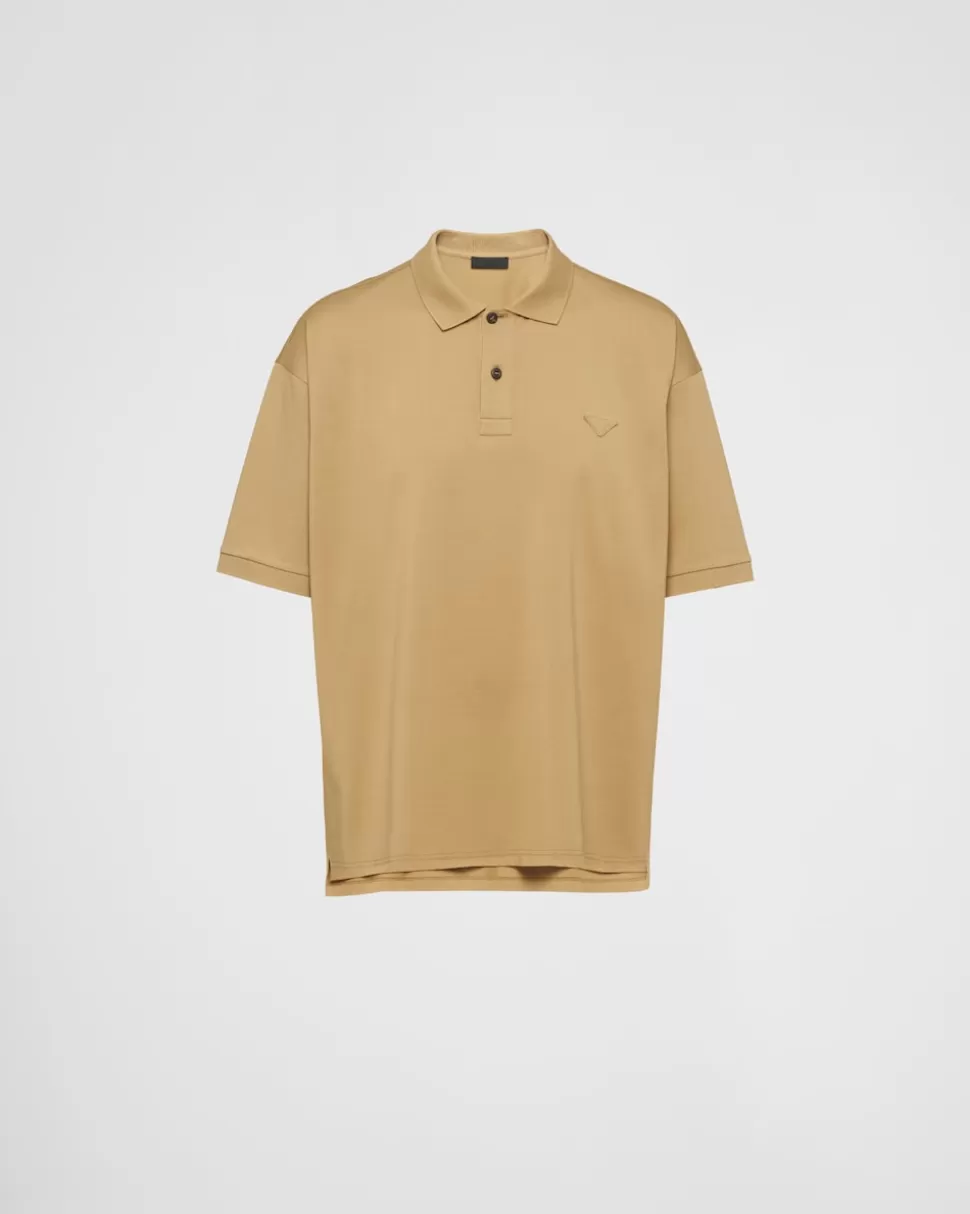 Best Sale Prada Oversize-poloshirt Aus Baumwolle Militärgrün