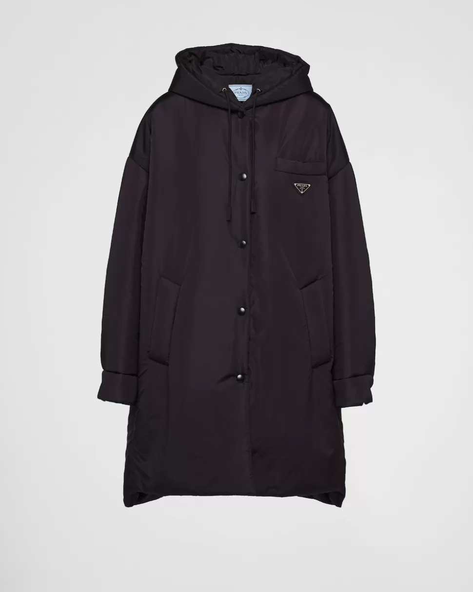 Best Sale Prada Oversize-regenmantel Aus Light Re-nylon Schwarz