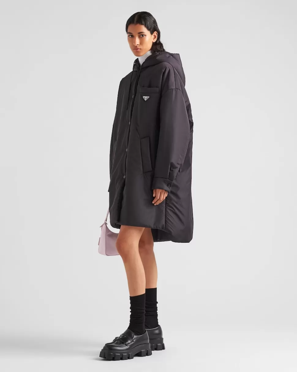 Best Sale Prada Oversize-regenmantel Aus Light Re-nylon Schwarz