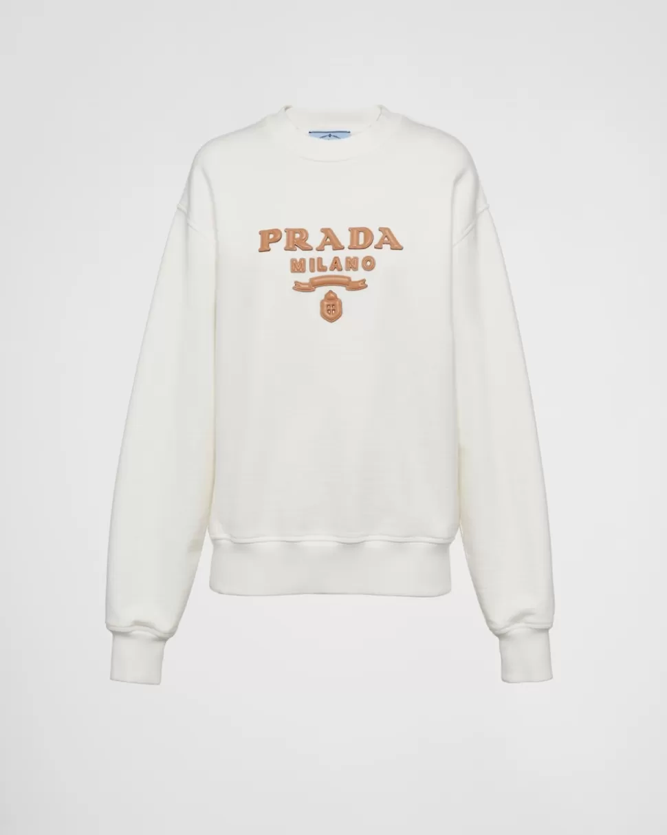 Cheap Prada Oversize-sweatshirt Aus Baumwolle Natur