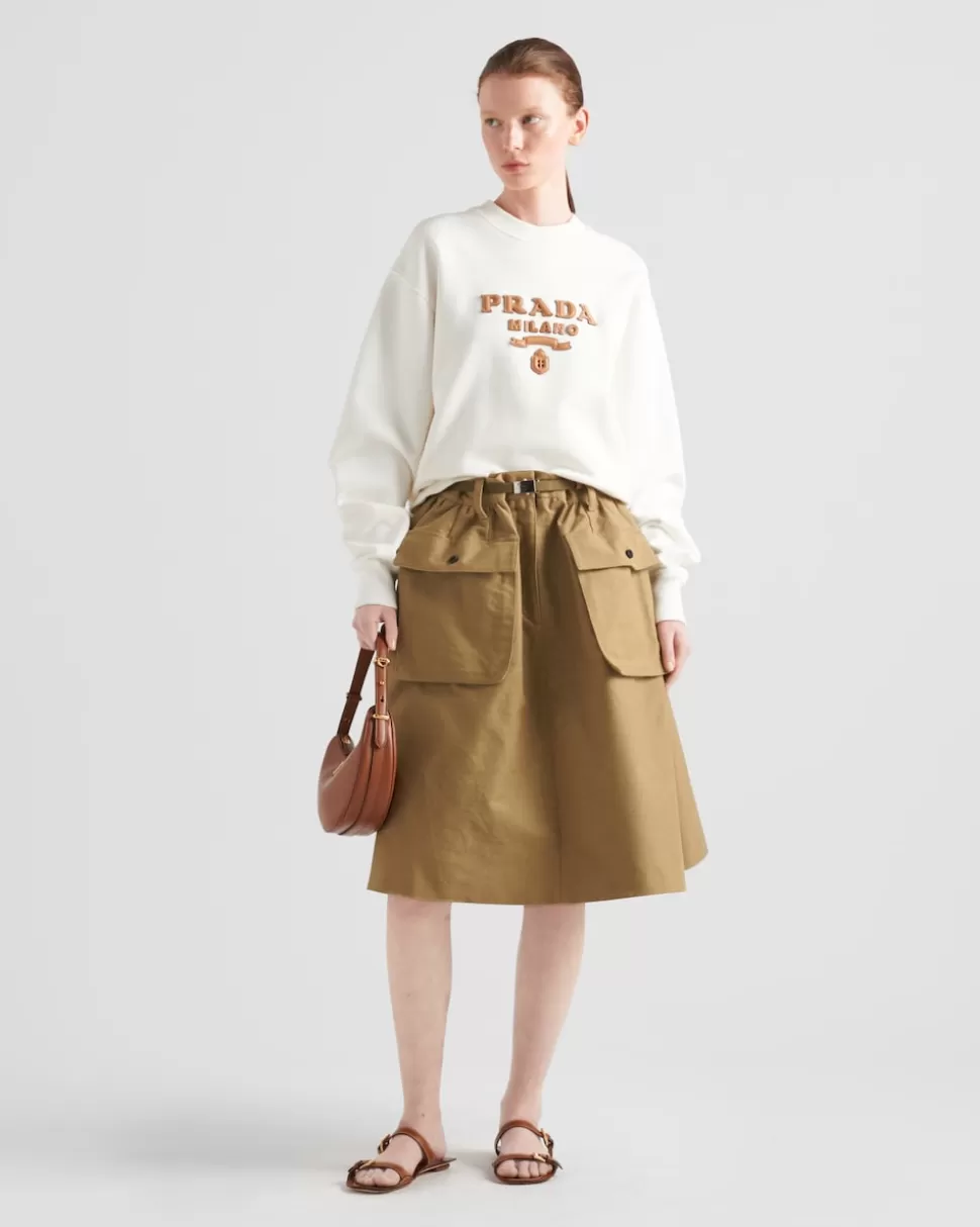 Cheap Prada Oversize-sweatshirt Aus Baumwolle Natur