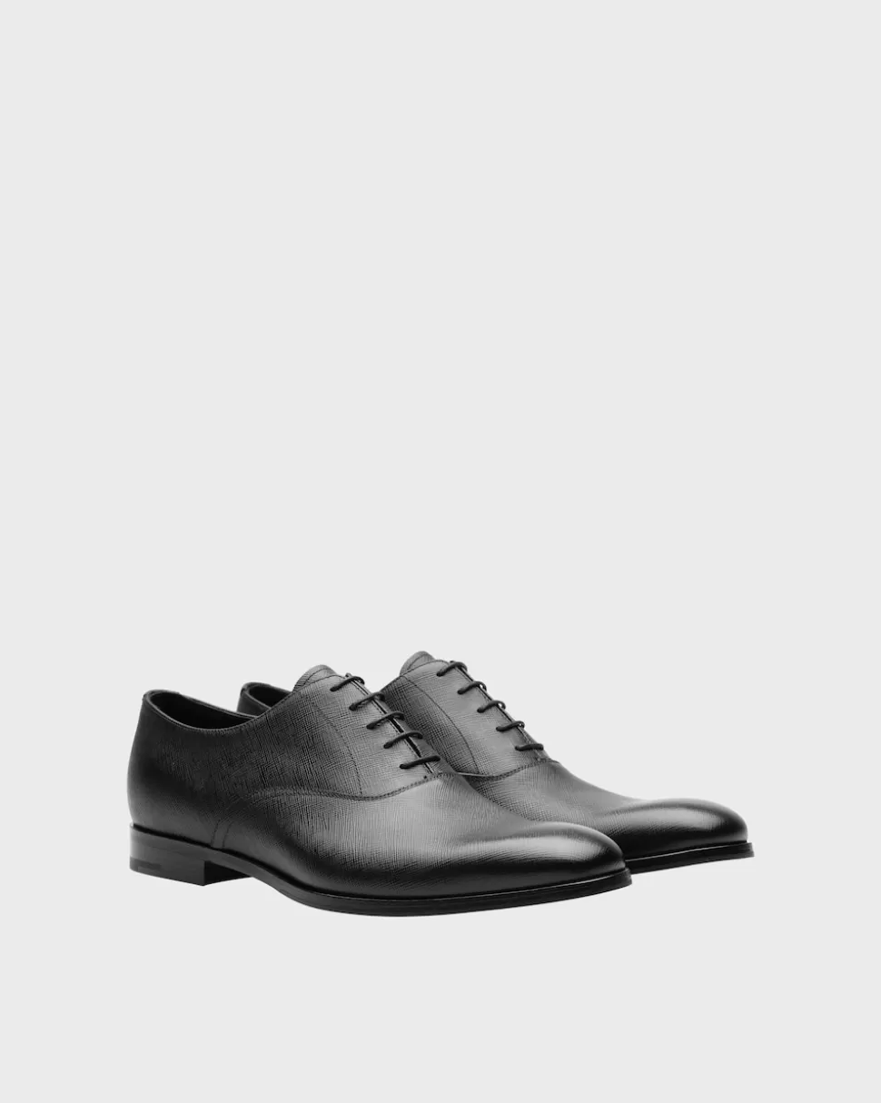 Clearance Prada Oxford-schuhe Aus Weichem Saffiano-leder Schwarz