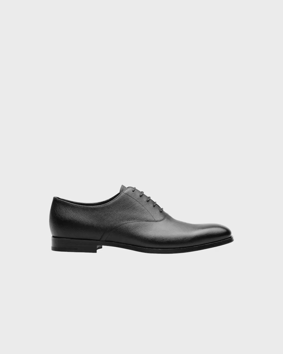 Clearance Prada Oxford-schuhe Aus Weichem Saffiano-leder Schwarz