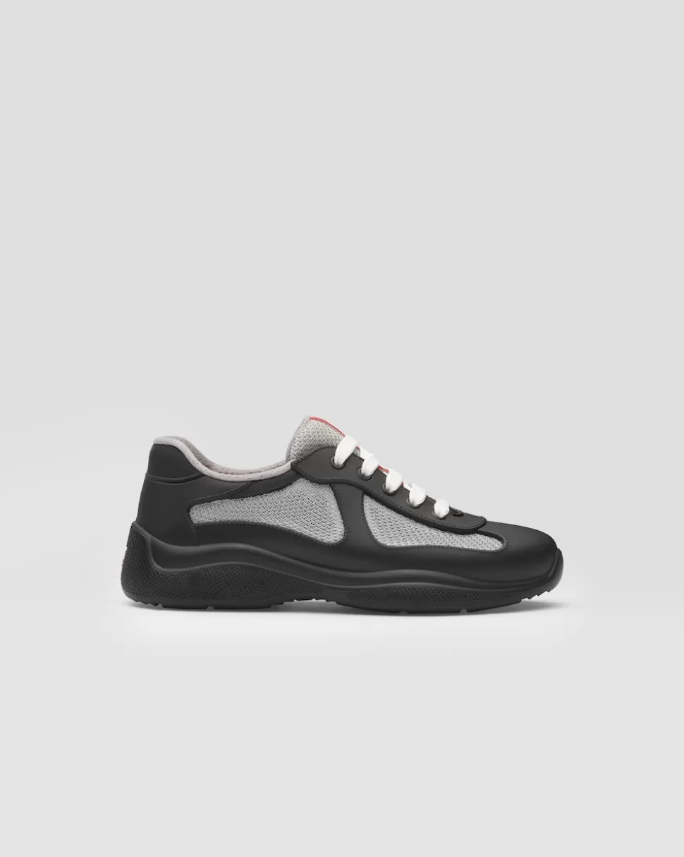 Cheap Prada America’s Cup Sneaker Aus Weichem Gummi Und Bike-gewebe Schwarz