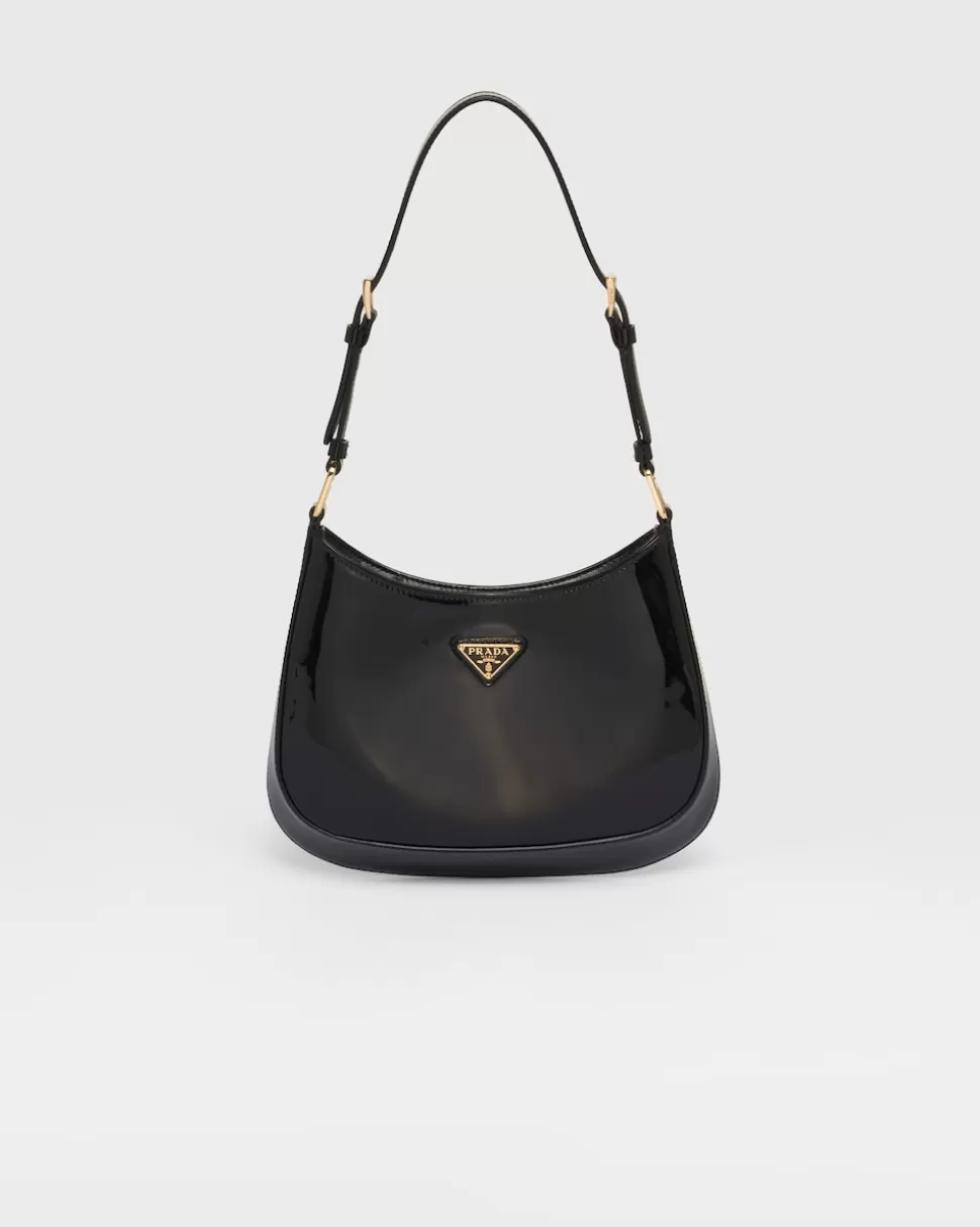 New Prada Cleo Tasche Aus Lackleder Elfenbein