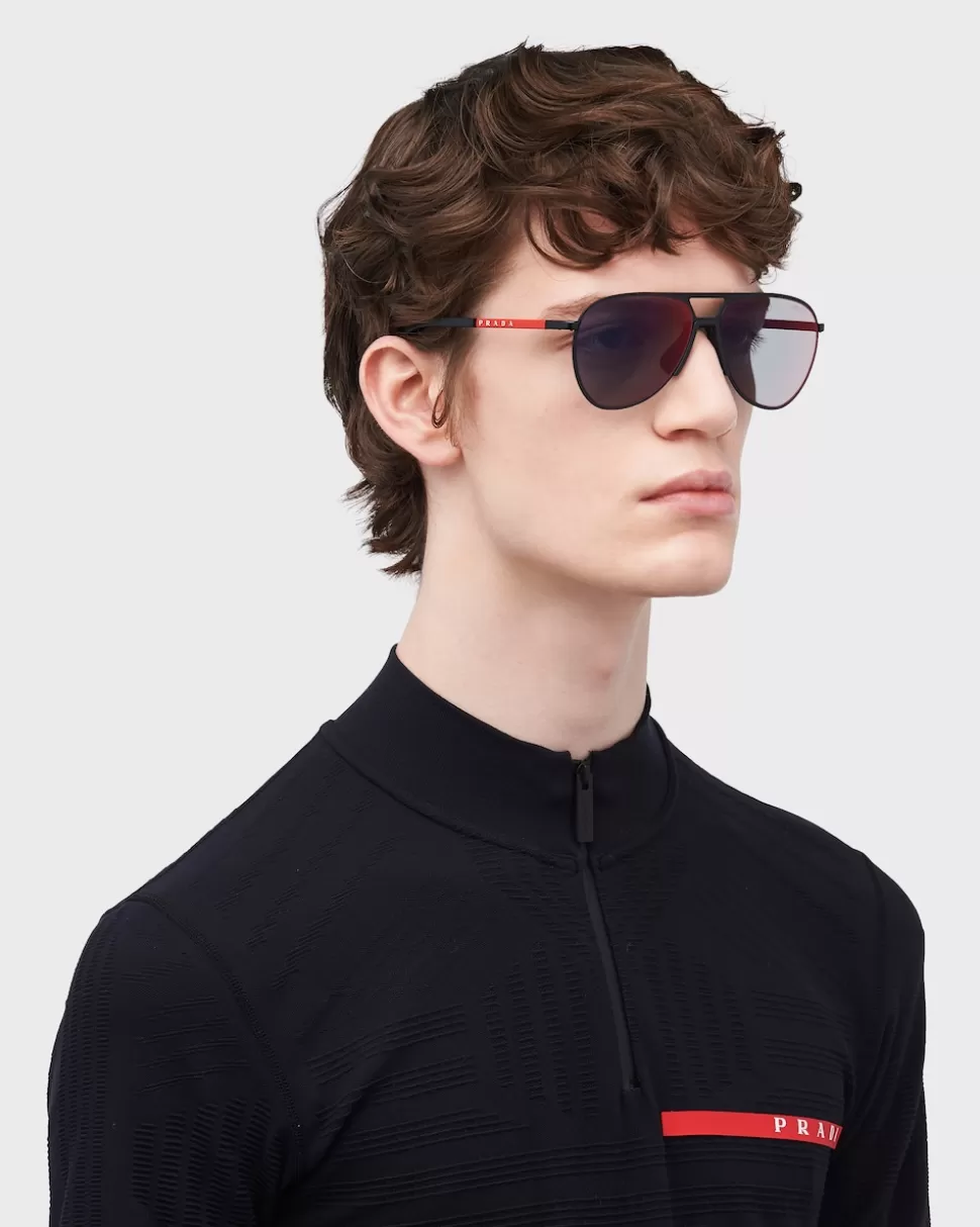 Discount Prada Linea Rossa Active Sonnenbrille Rot/BlaueGläser