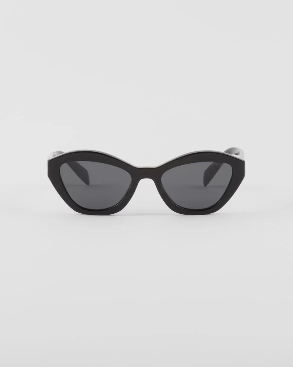 Online Prada Logo Sonnenbrille SchiefergraueGläser