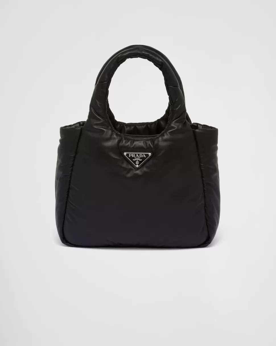 Online Prada Soft Tote Bag Aus Gepolstertem Nappa-leder Schwarz