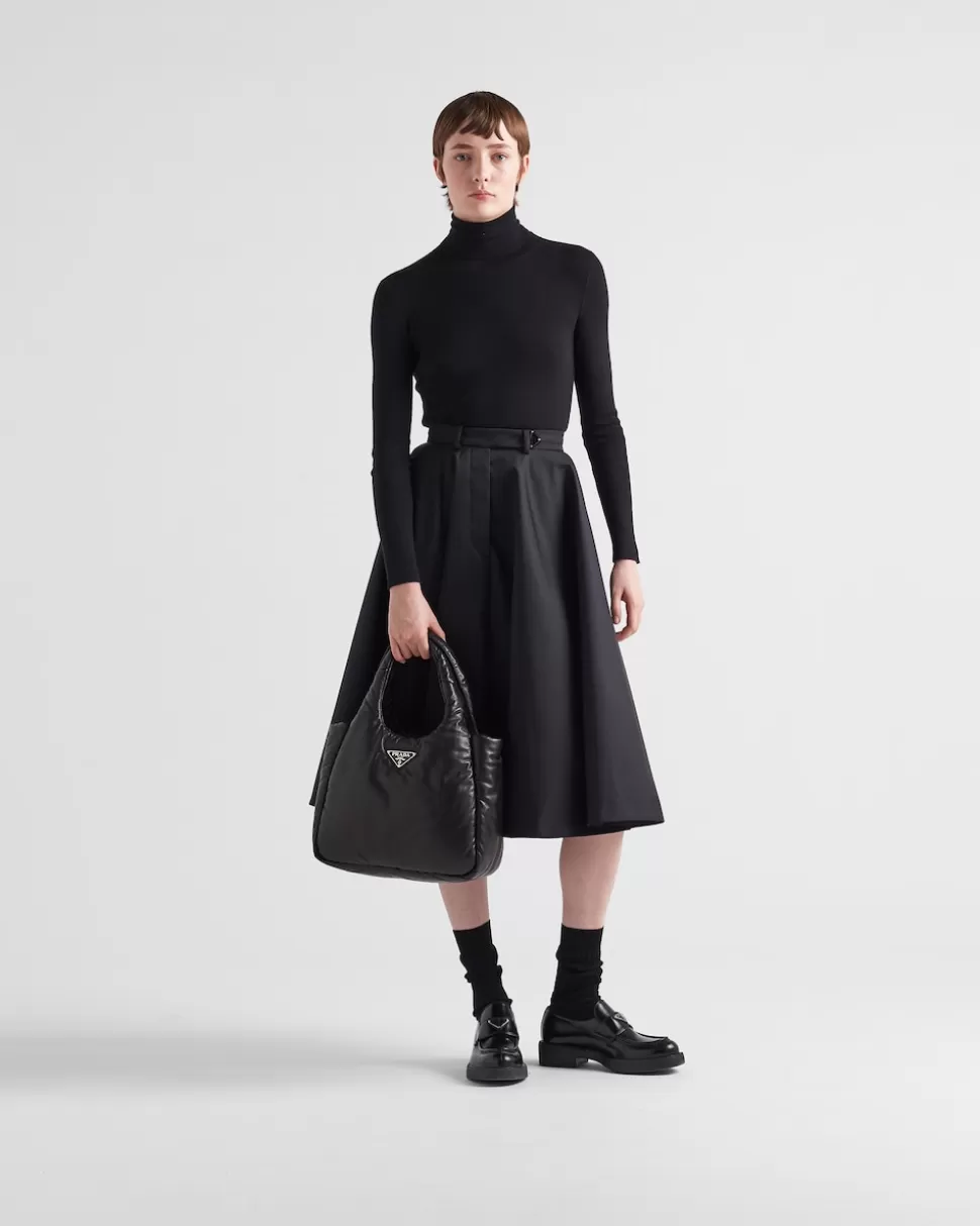 Online Prada Soft Tote Bag Aus Gepolstertem Nappa-leder Schwarz