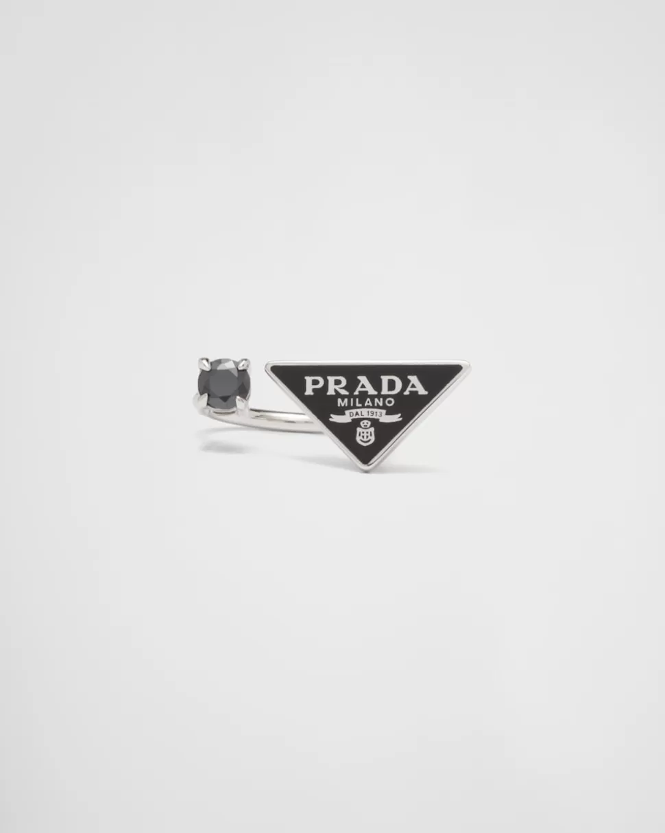 Flash Sale Prada Symbole Ring Schwarz/Diamantschwarz