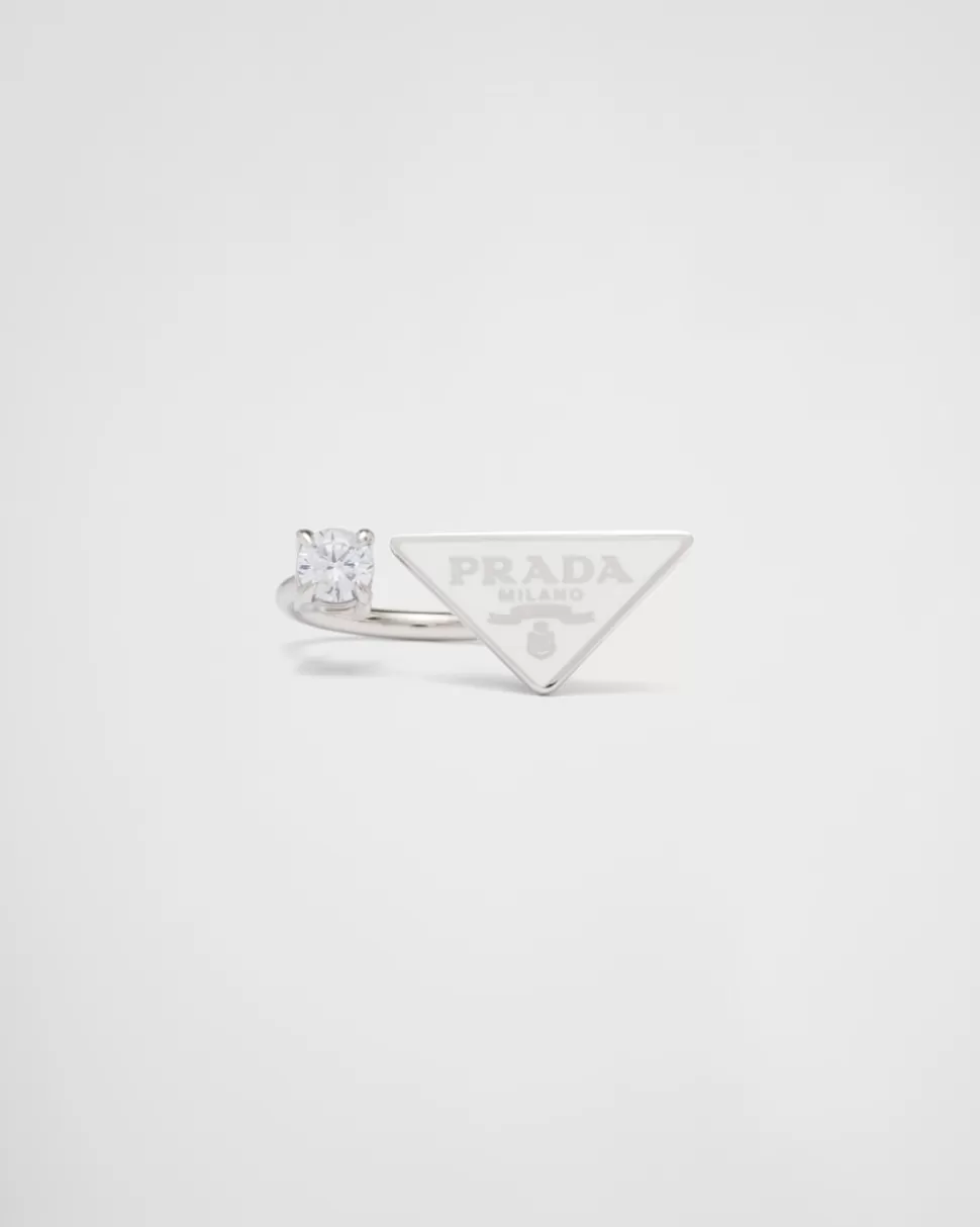 Hot Prada Symbole Ring Weiss/Kristall