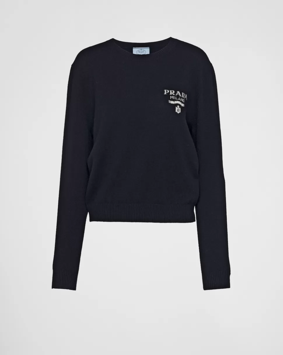 Best Prada Pullover Aus Kaschmir Und Seide Blau