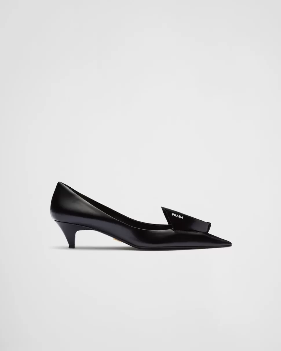 Cheap Prada Pumps Aus Gebürstetem Leder Schwarz