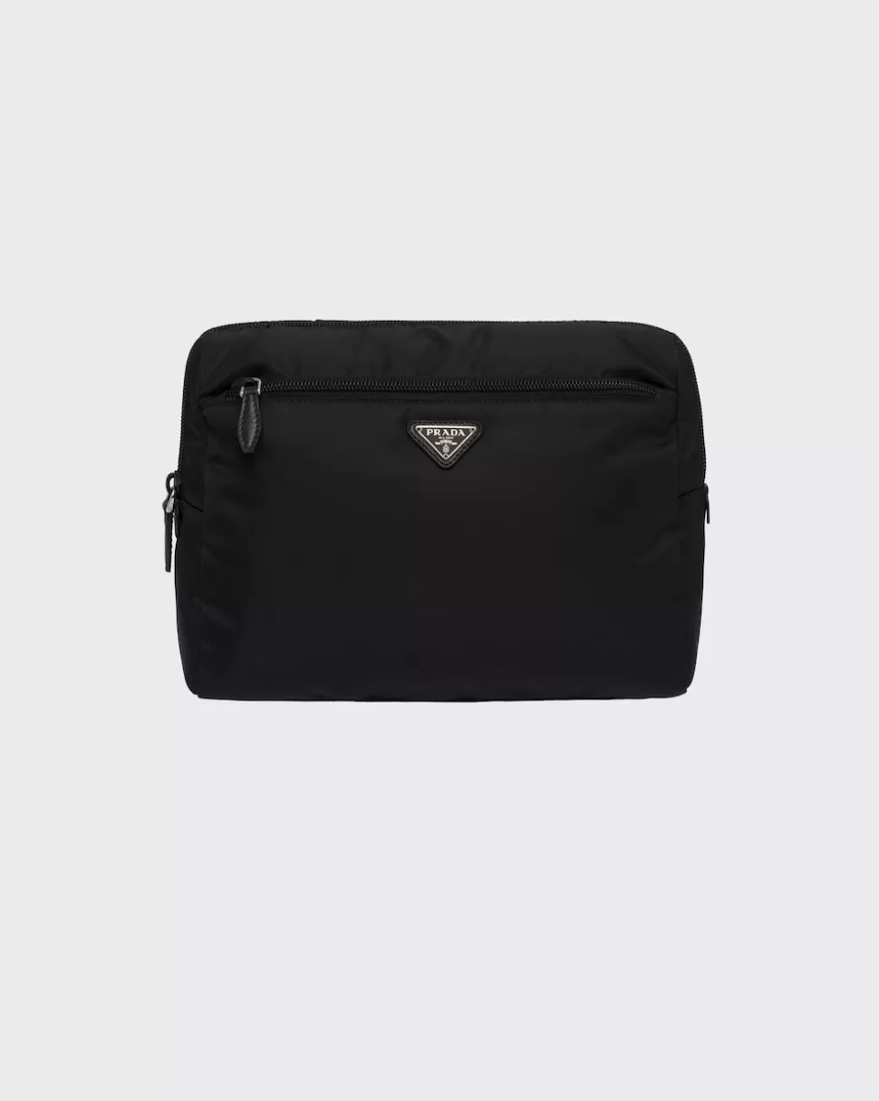 Online Prada Reiseetui Aus Re-nylon Schwarz/Astralblau