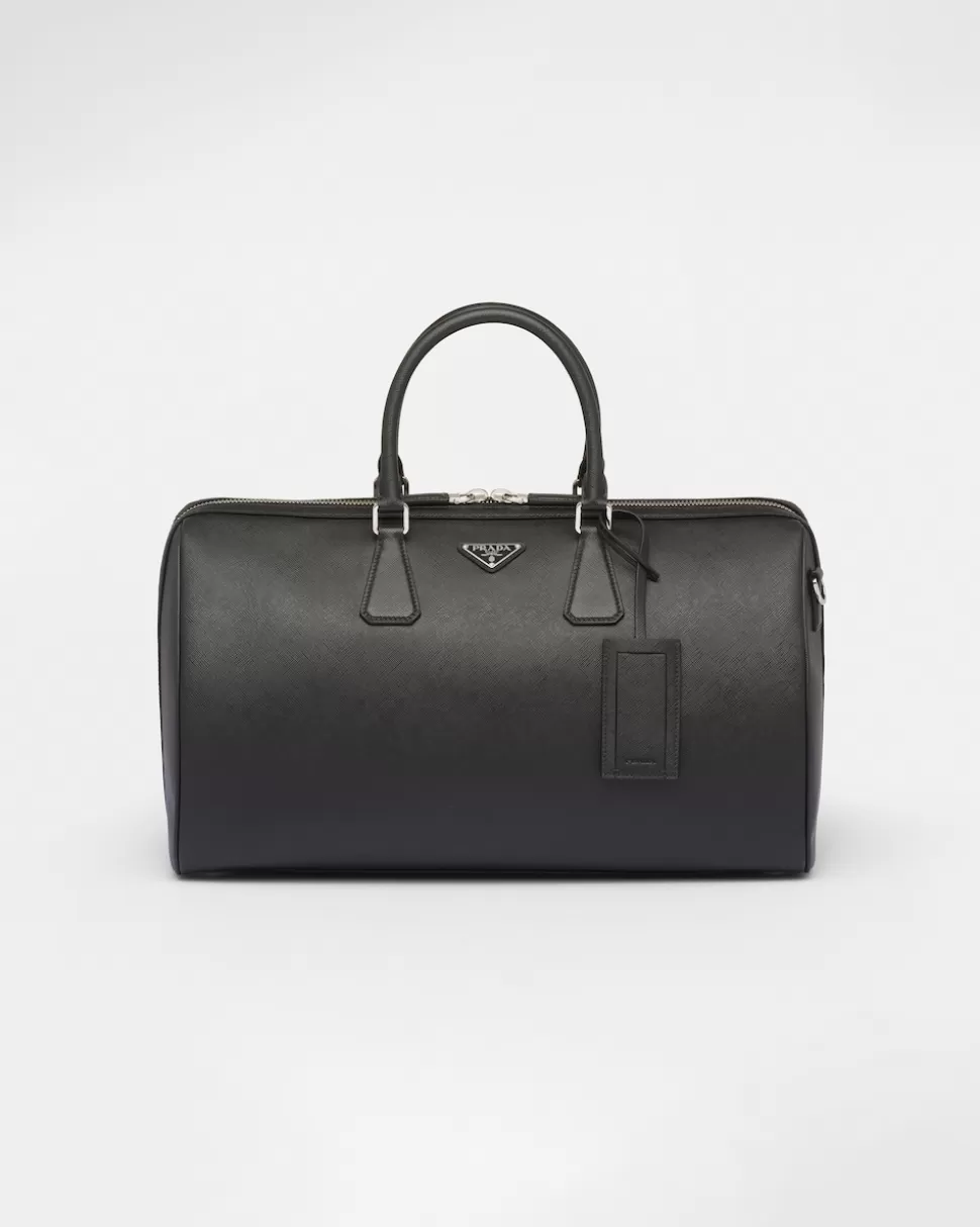 Cheap Prada Reisetasche Aus Saffiano-leder Schwarz