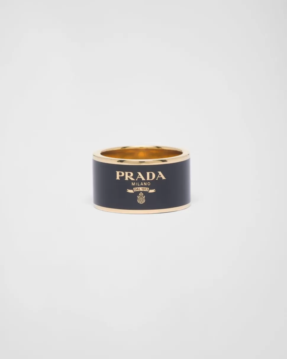 Best Prada Ring Aus Metall Schwarz/Gold