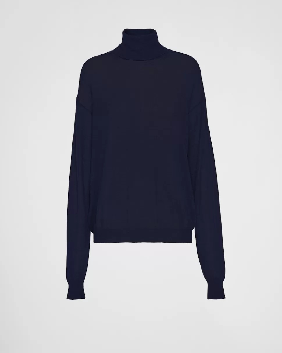 Best Prada Rollkragenpullover Aus Kaschmir Blau