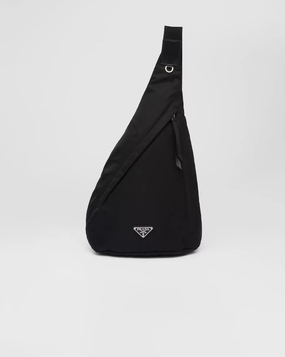 Online Prada Rucksack Aus Re-nylon Und Leder Schwarz