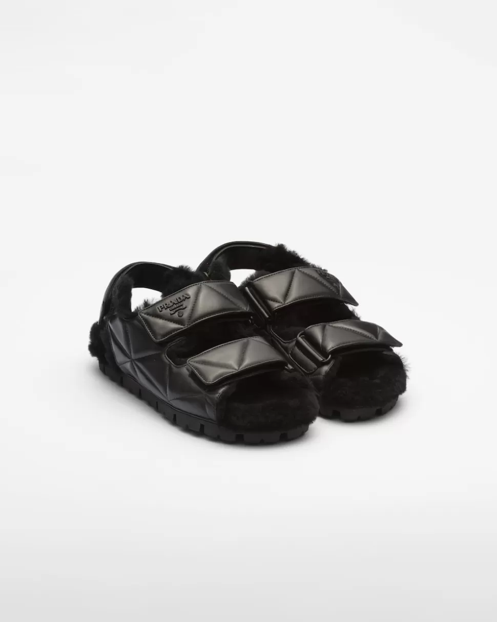 Cheap Prada Sandalen Aus Nappa-leder Schwarz