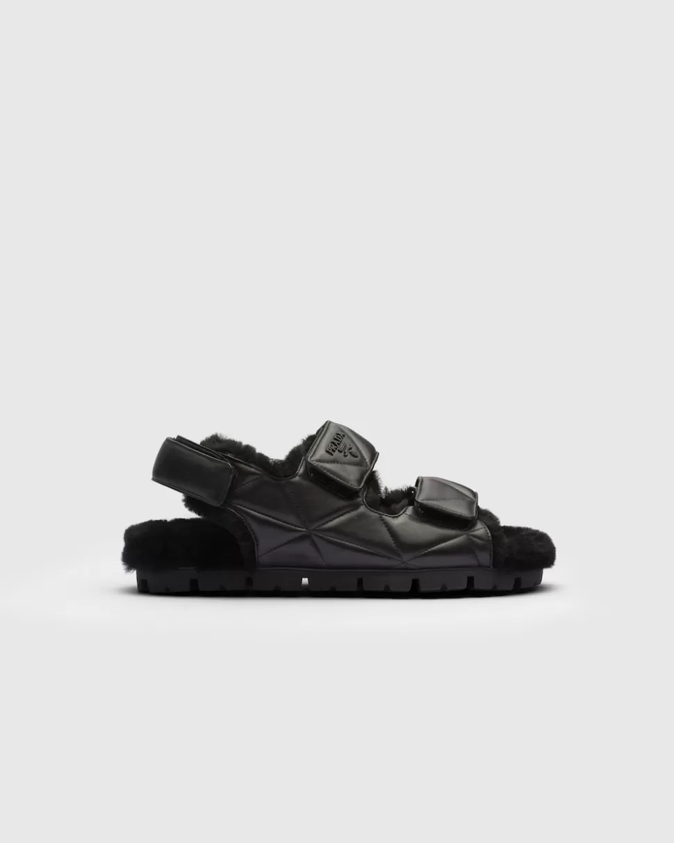 Cheap Prada Sandalen Aus Nappa-leder Schwarz