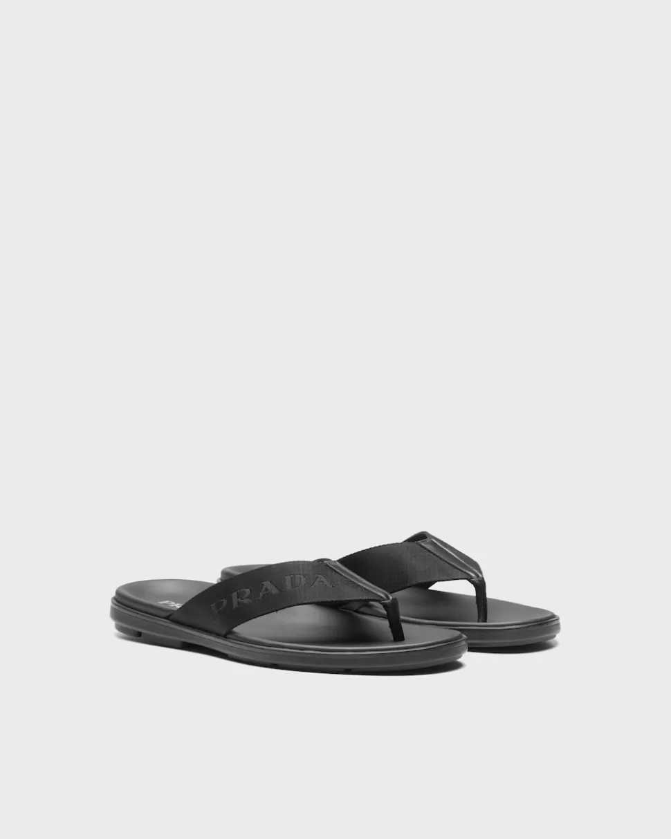 Cheap Prada Sandalen Aus Re-nylonband Schwarz