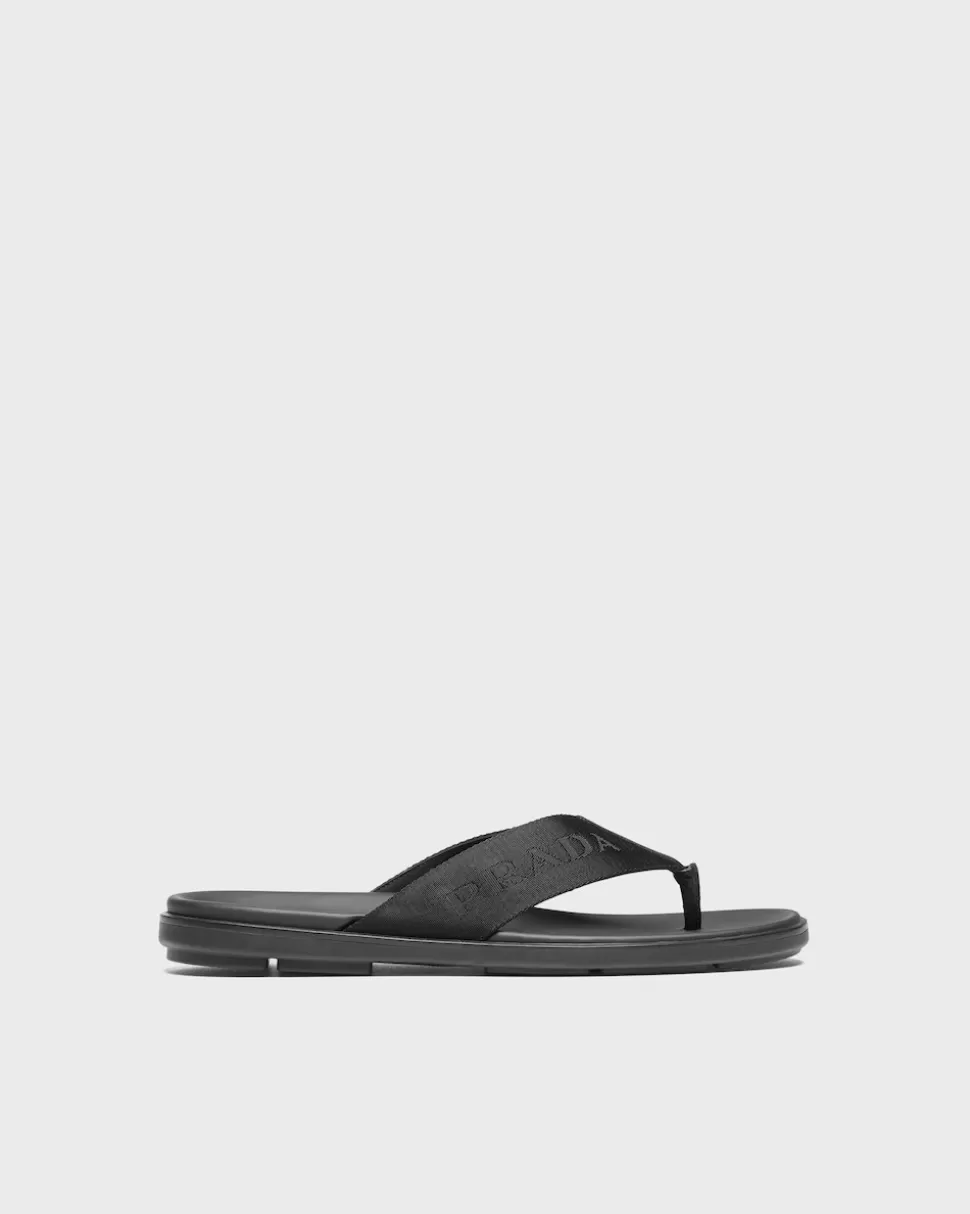 Cheap Prada Sandalen Aus Re-nylonband Schwarz