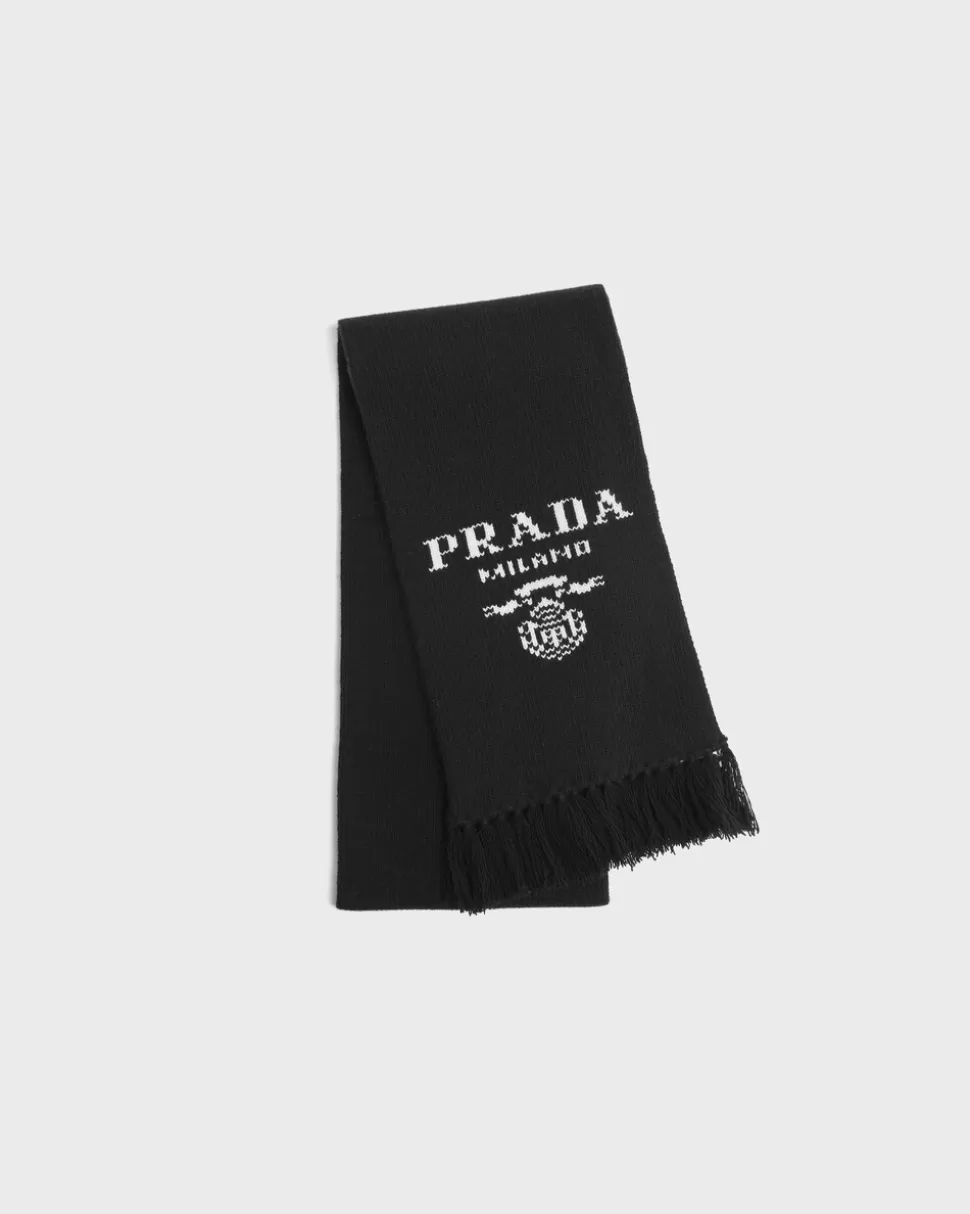 Fashion Prada Schal Aus Wolle Und Kaschmir Schwarz