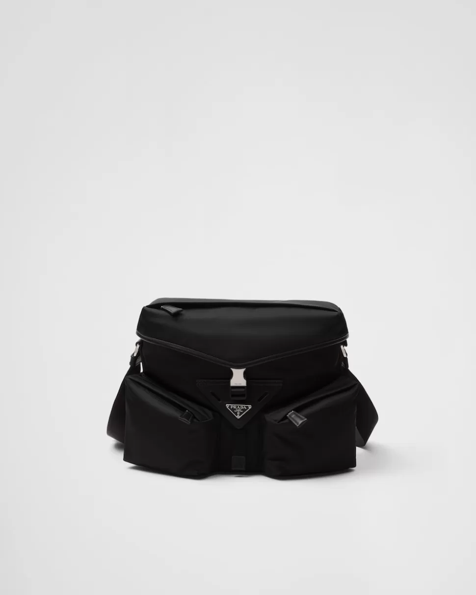 Best Sale Prada Schultertasche Aus Re-nylon Und Leder Schwarz