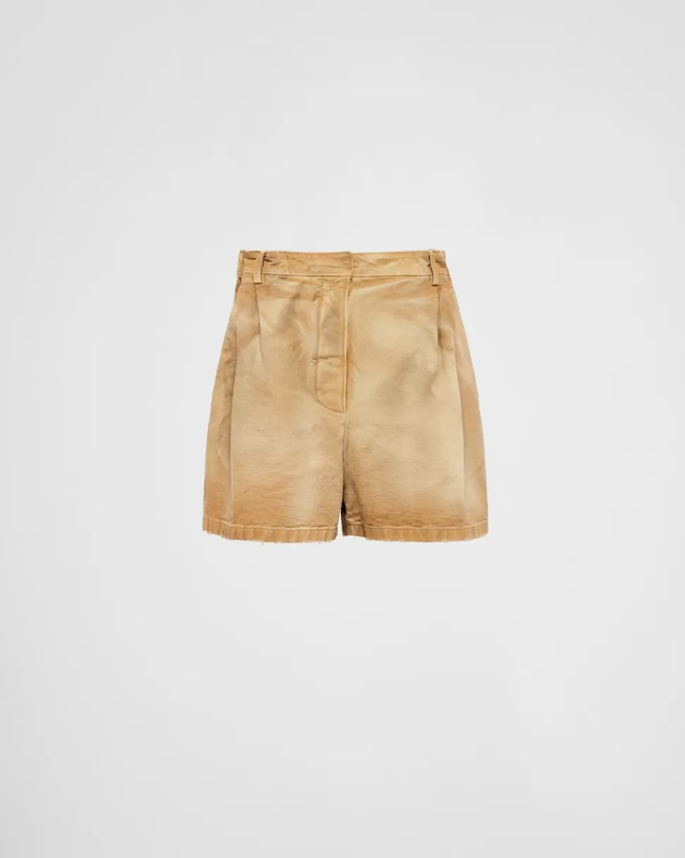 Online Prada Shorts Aus Canvas Beige