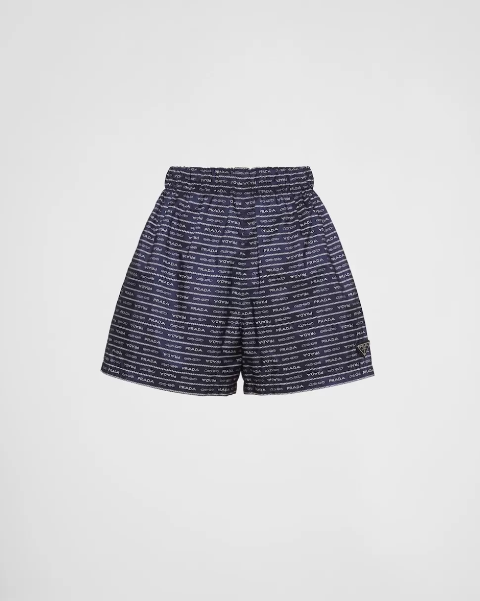 Best Prada Shorts Aus Re-nylon Blau/Weiss