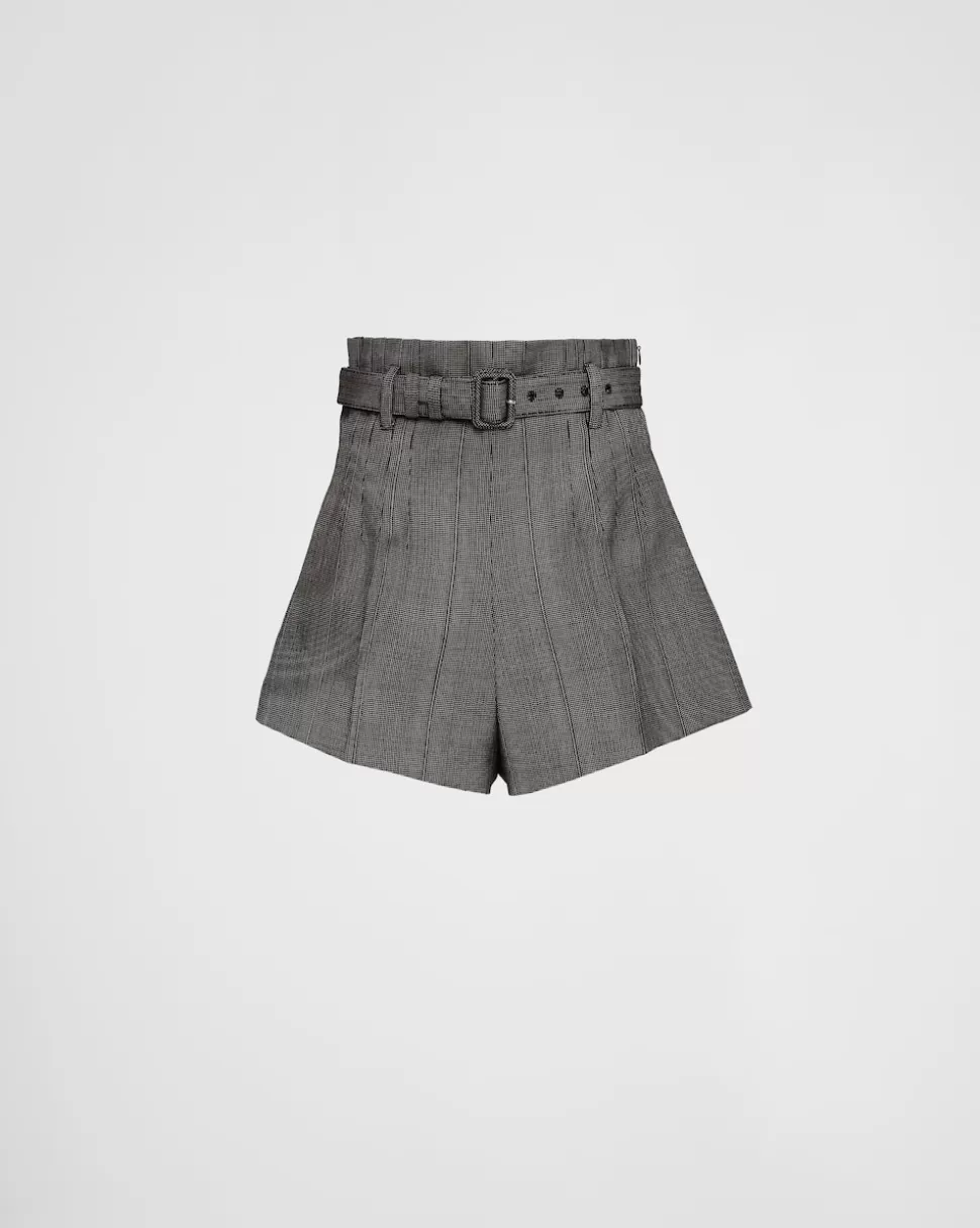 Best Prada Shorts Aus Wolle Mit Nadelstreifen Eisengrau