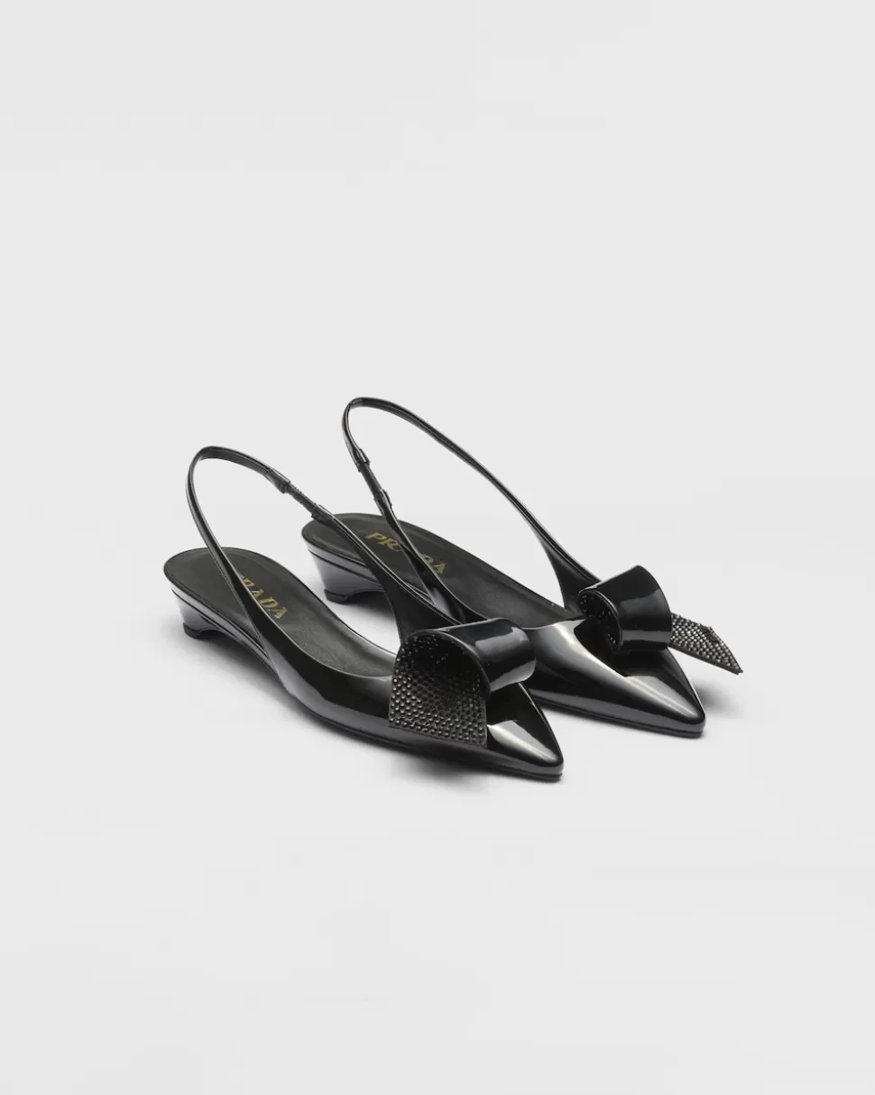 Best Prada Slingback-pumps Aus Lackleder Schwarz