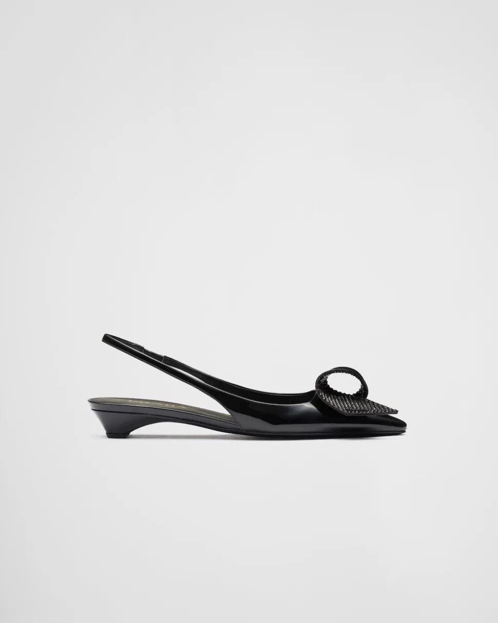 Best Prada Slingback-pumps Aus Lackleder Schwarz