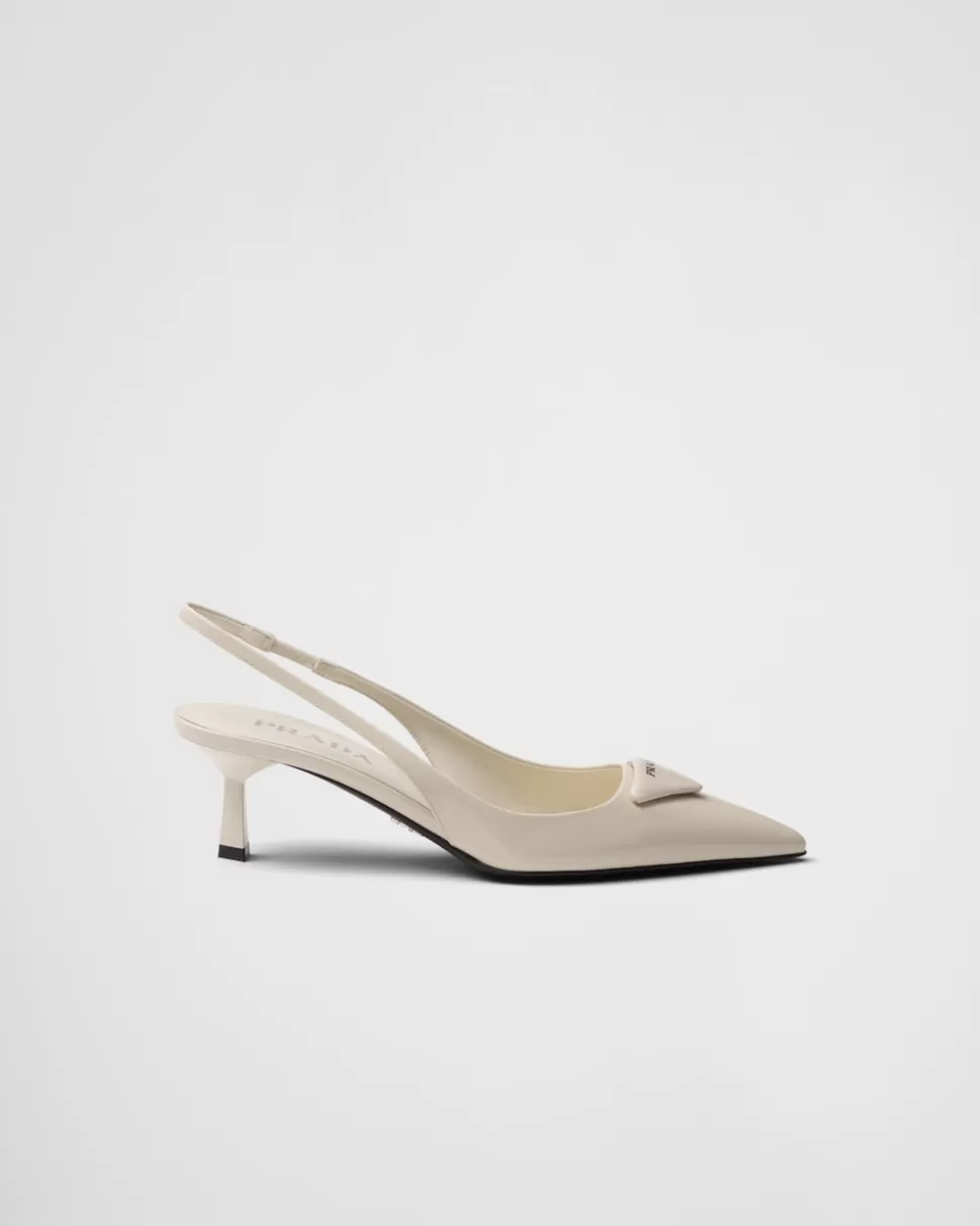 Best Sale Prada Slingback-pumps Aus Lackleder Schwarz