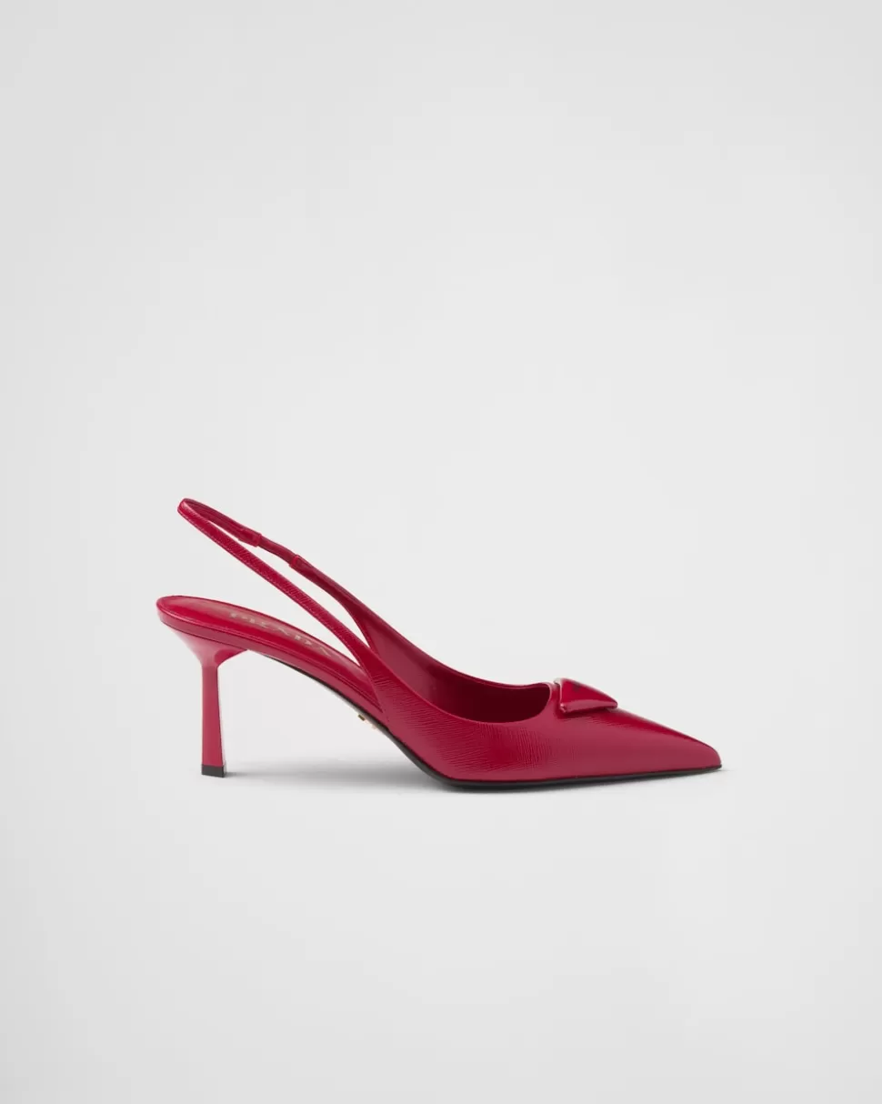 Best Prada Slingback-pumps Aus Saffiano-lackleder Schwarz