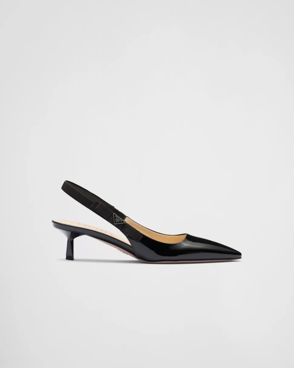 Best Sale Prada Slingbacks Aus Lackleder Schwarz