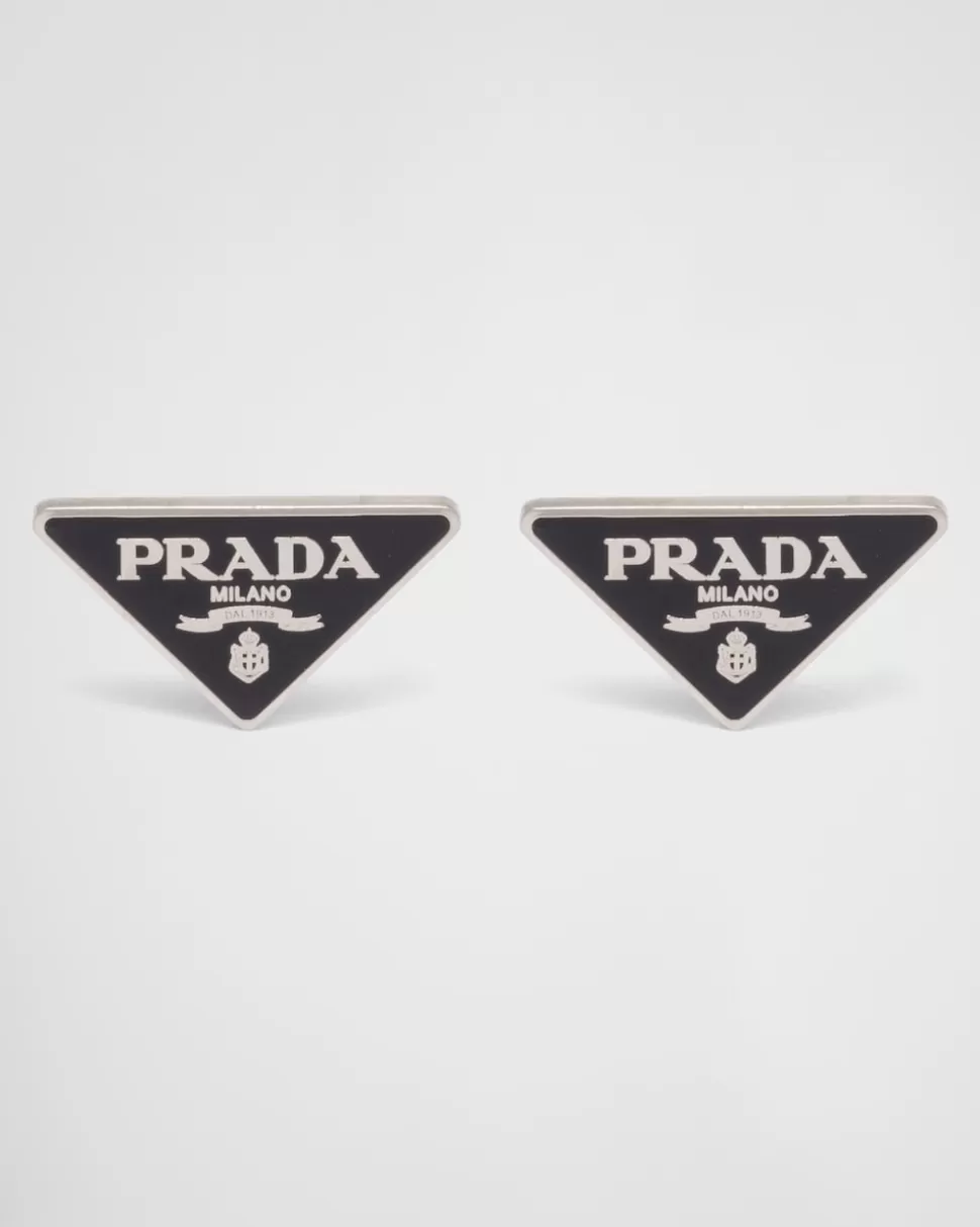 Cheap Prada Smalto Jewels Ohrringe Schwarz