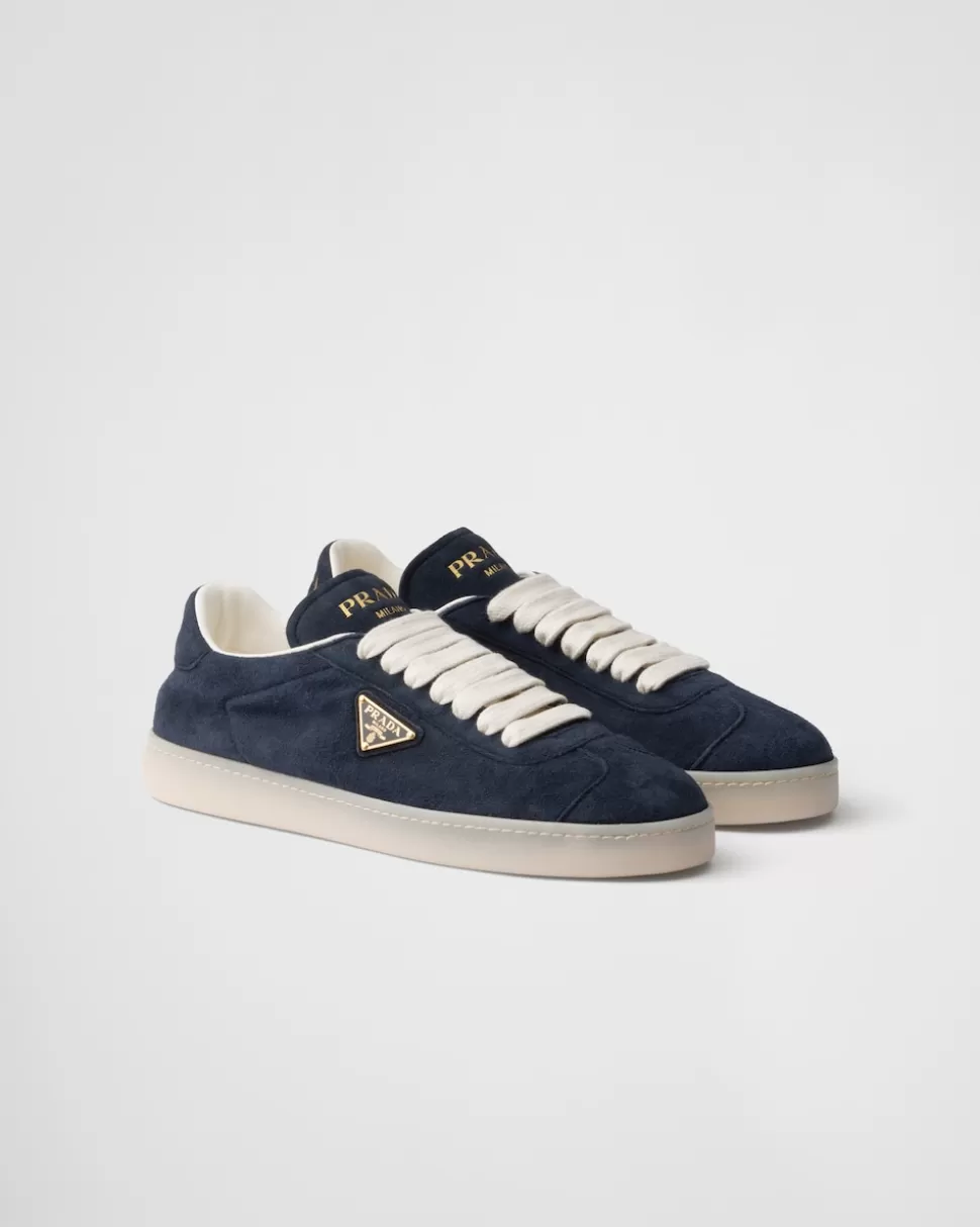 New Prada Sneaker Aus Wildleder Blau