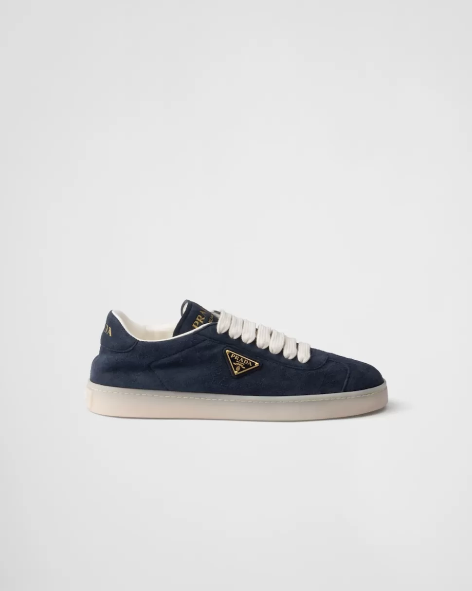 New Prada Sneaker Aus Wildleder Blau