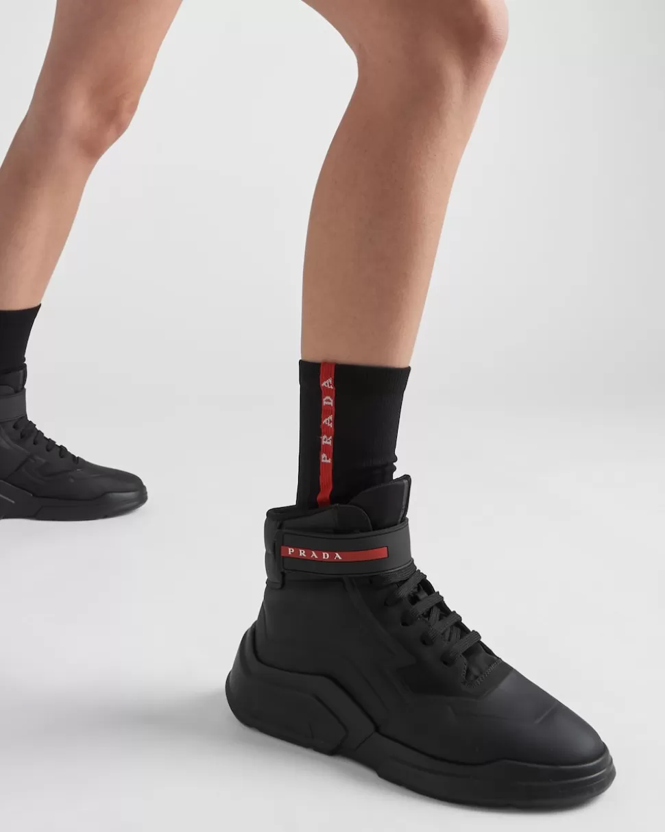 Discount Prada Socken Aus Funktionsnylon Schwarz