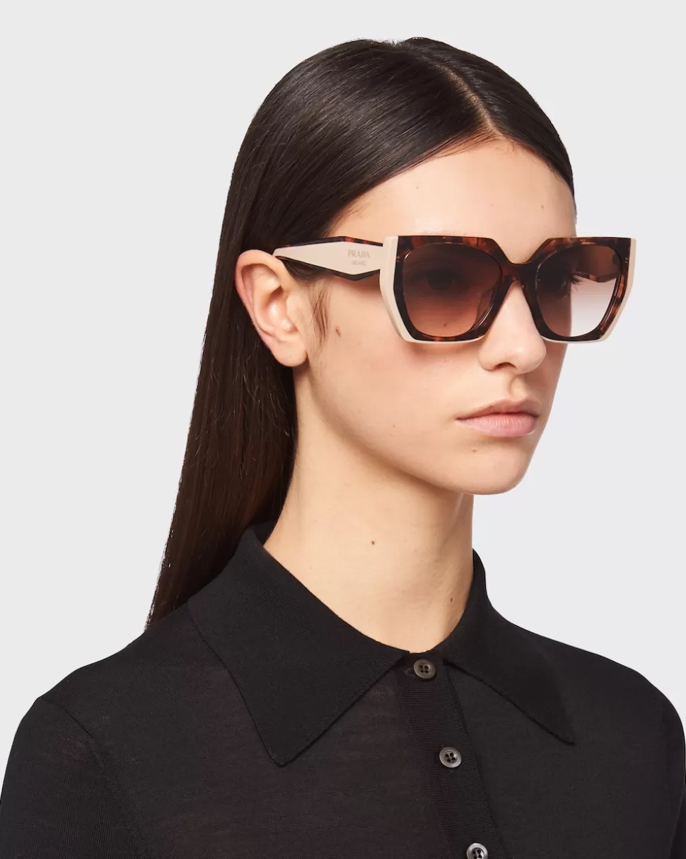 Best Sale Prada Sonnenbrille Mit Logo OpakeGläserMitFarbverlaufInDunkelbraun