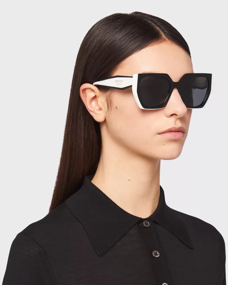 Online Prada Sonnenbrille Mit Logo GläserInSchiefergrau