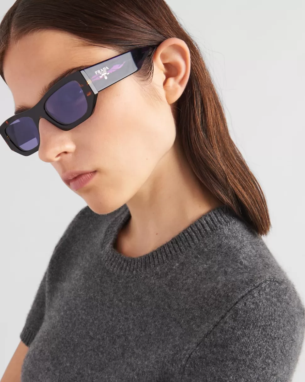 New Prada Sonnenbrille Mit Logo IrisfarbeneGläser